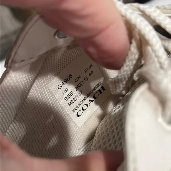 COACH- Clip Leather Low Top Chalk Sneakers- 9.5B - Picture 10 of 14